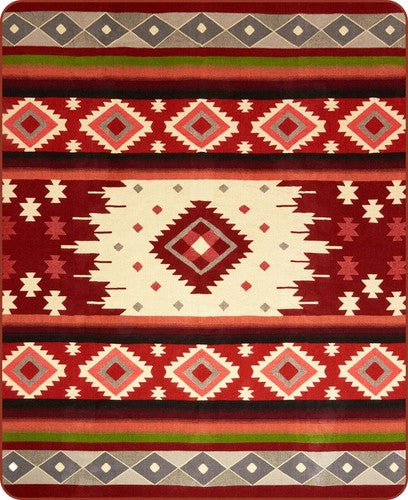 EXTRA LARGE THICK SOFT & WARM ALPACA WOOL BLANKET 90x76" AZTEC GEOMETRIC PATTERN