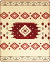 EXTRA LARGE THICK SOFT & WARM ALPACA WOOL BLANKET 90x76" AZTEC GEOMETRIC PATTERN