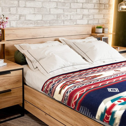 EXTRA LARGE SOFT & WARM ALPACA WOOL BLANKET 75x90" NATIVE SOUTH AMERICAN PATTERN