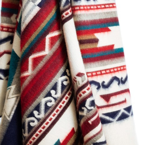 EXTRA LARGE SOFT & WARM ALPACA WOOL BLANKET 75x90" NATIVE SOUTH AMERICAN PATTERN
