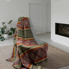 EXTRA LARGE SOFT & WARM ALPACA WOOL BLANKET 79x90" AZTEC PATTERN GRAY