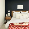 EXTRA LARGE THICK SOFT & WARM ALPACA WOOL BLANKET 90x76" AZTEC GEOMETRIC PATTERN