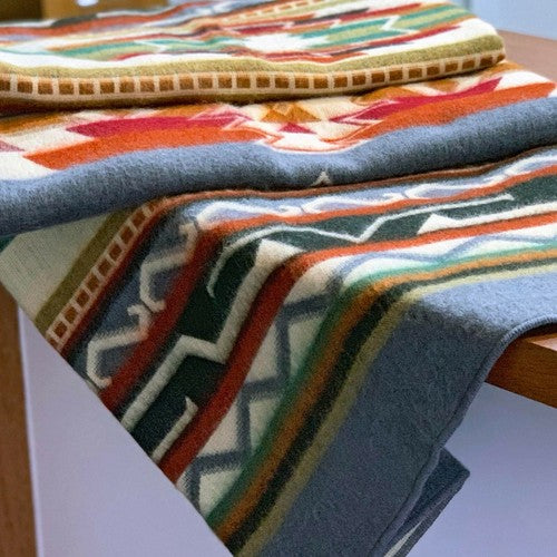 EXTRA LARGE SOFT & WARM ALPACA WOOL BLANKET 75x90" NATIVE SOUTH AMERICAN PATTERN